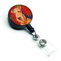 Teachers Aid Airedale Red & Green Snowflakes Holiday Christmas Retractable Badge Reel TE229480